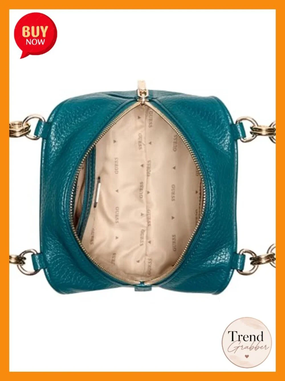 Polyurethane Shoulder Bag with Zip Closure and Pockets